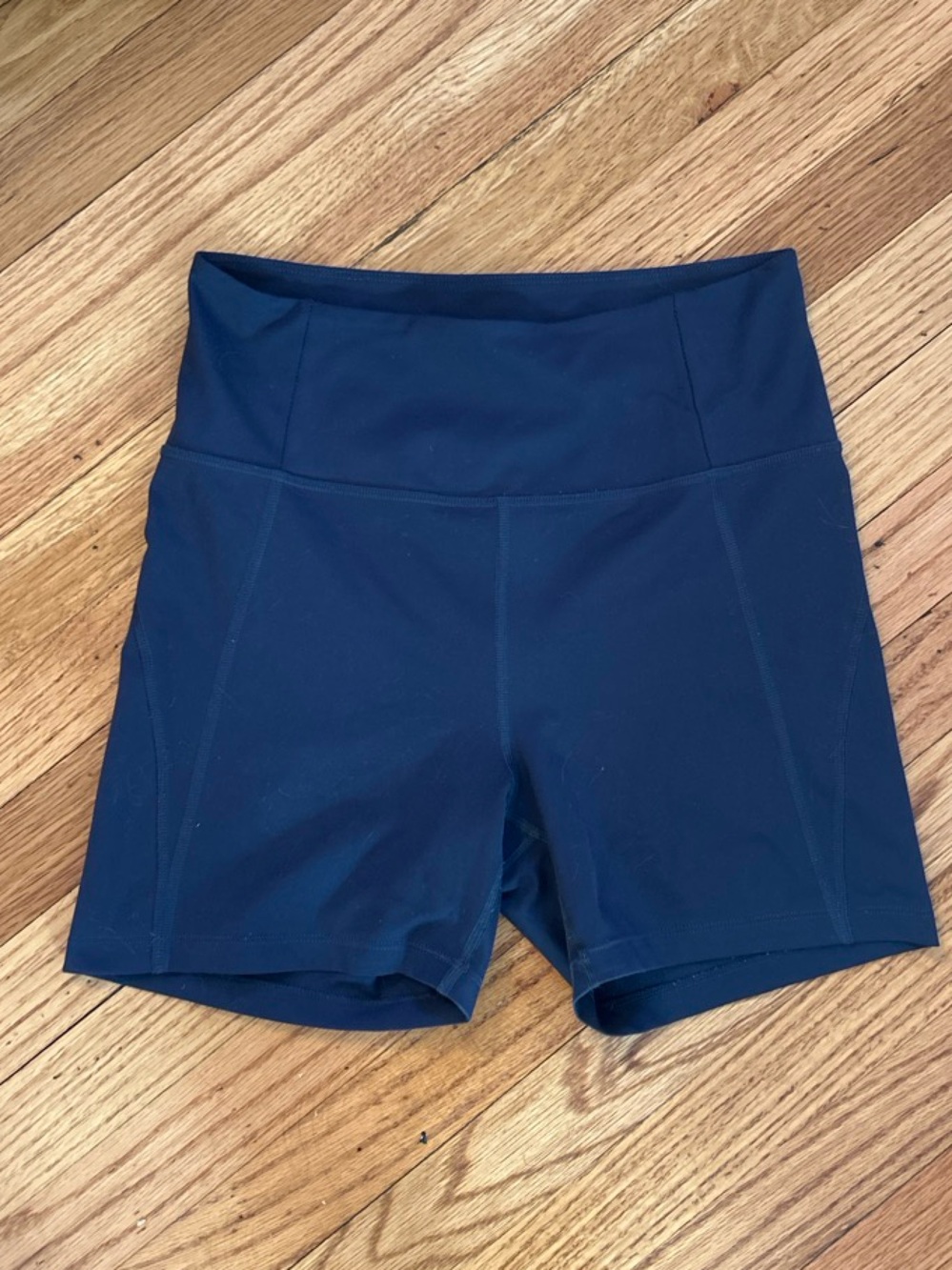 girlfriend collective Navy High-Rise Bike Shorts